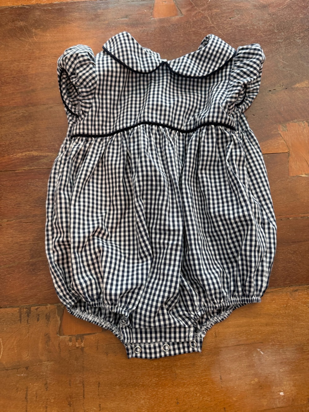 Little English Black and White Gingham Onsie